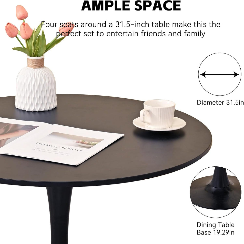 3 Piece Round Dining Table and Chairs Set for 2