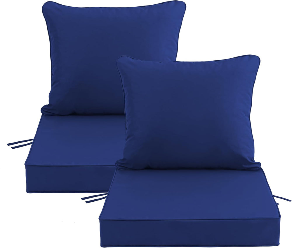 22x22 Inch Patio Chair Cushions Set of 2, Outdoor Furniture Cushions - Remova...