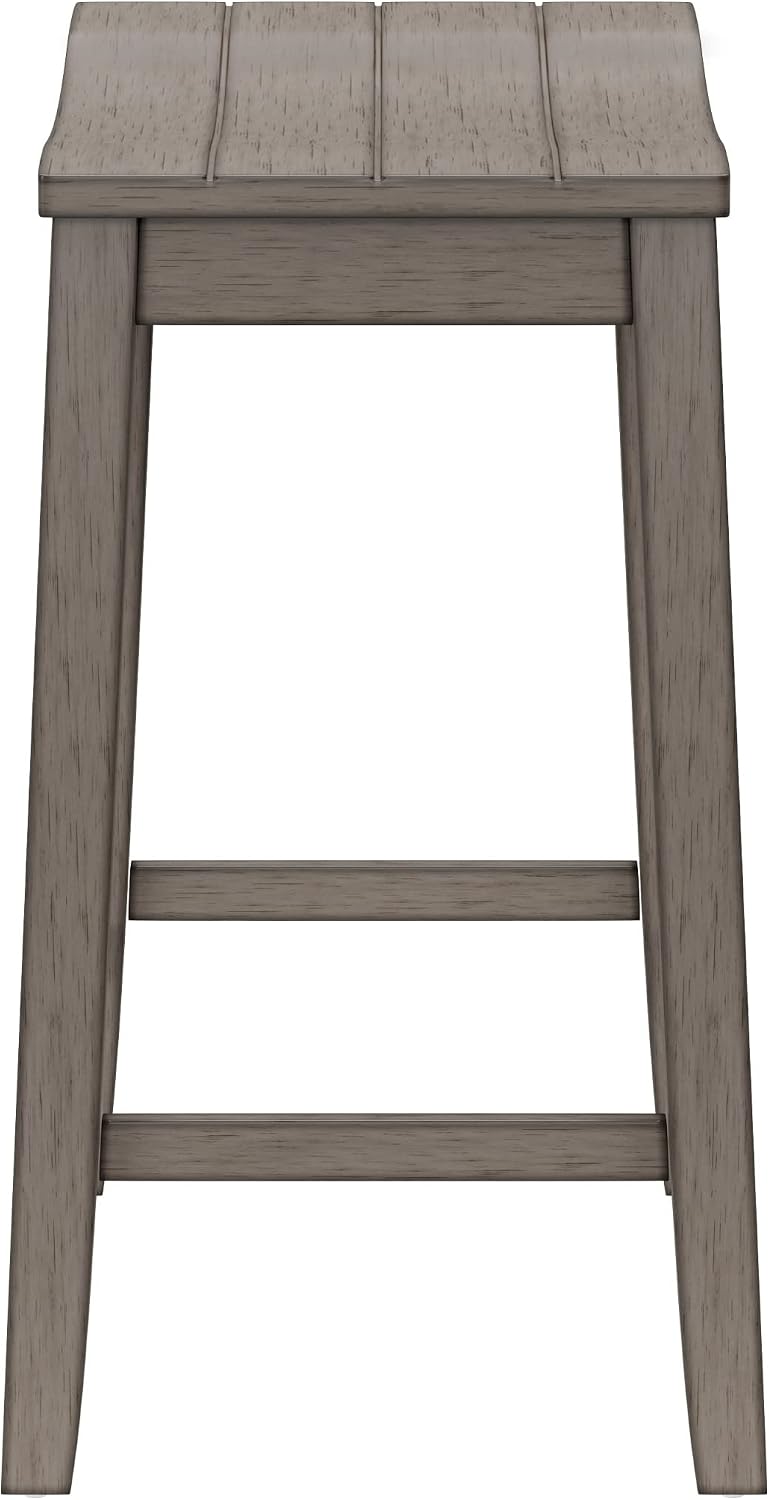 Hillsdale Fiddler Wood Backless Counter Height Stool with Saddle-Style Seat, ...
