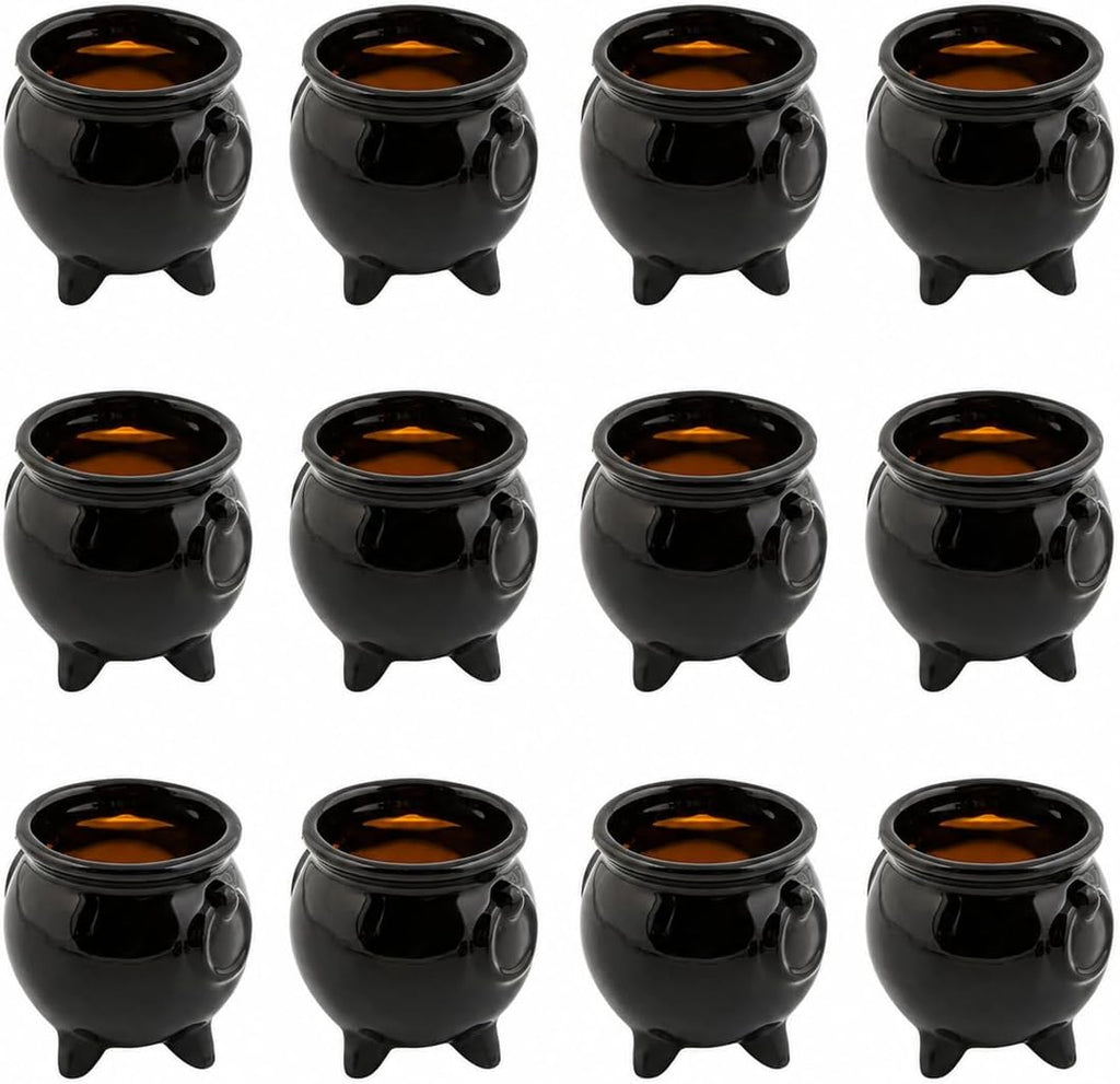 Fun Express Halloween Mini Cauldron Tea Light Votive Candle Holders, 12pc