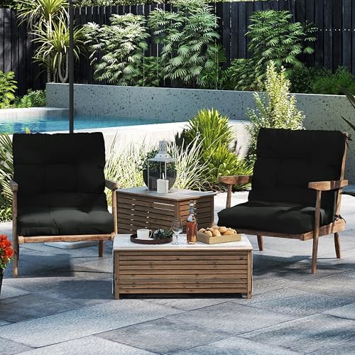 Outdoor High Back Chair Cushions 42"x 21" x 4", Waterproof Pat...