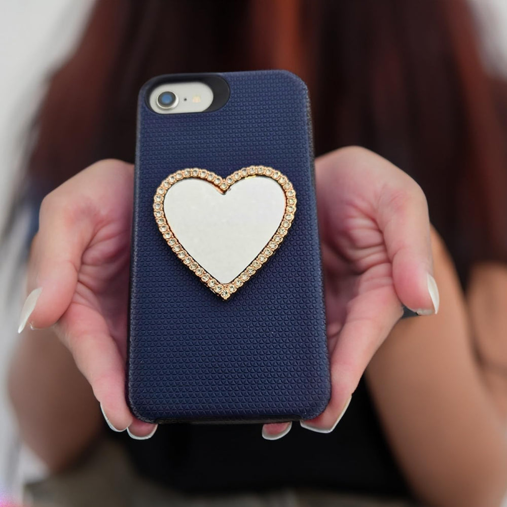 Wireless City Heart Phone Mirror Stick On for Phone Case, 2 Pack (Silver &amp...