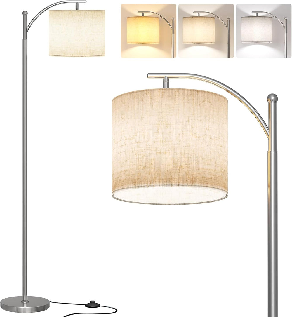 SUNMORY Arc Floor Lamp, Modern Floor Lamp with 9W 3 Color Temperatures Bulb