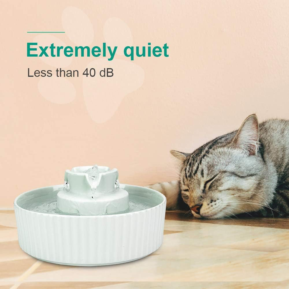 Wonder Creature Ceramic Cat Water Fountain, Stable Cupcake Design, 71oz