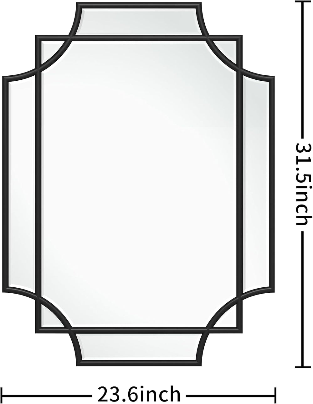 24x32 Inch Bathroom Mirrors for Over Sink, Framed Mirrors for Wall Black