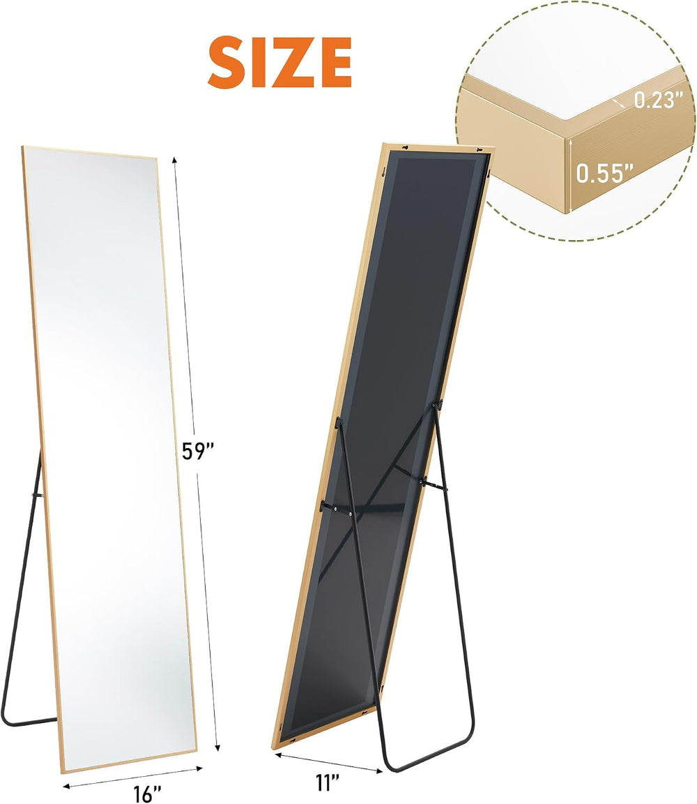 DUMOS Gold Full Length Mirror 59"x16.5" Full Body Floor Mirror for ...