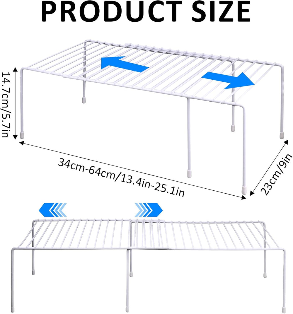 4-Pack Expandable Medium (13.4-25.1x9inch) Kitchen Organizer Rack, Kitchen Sh...