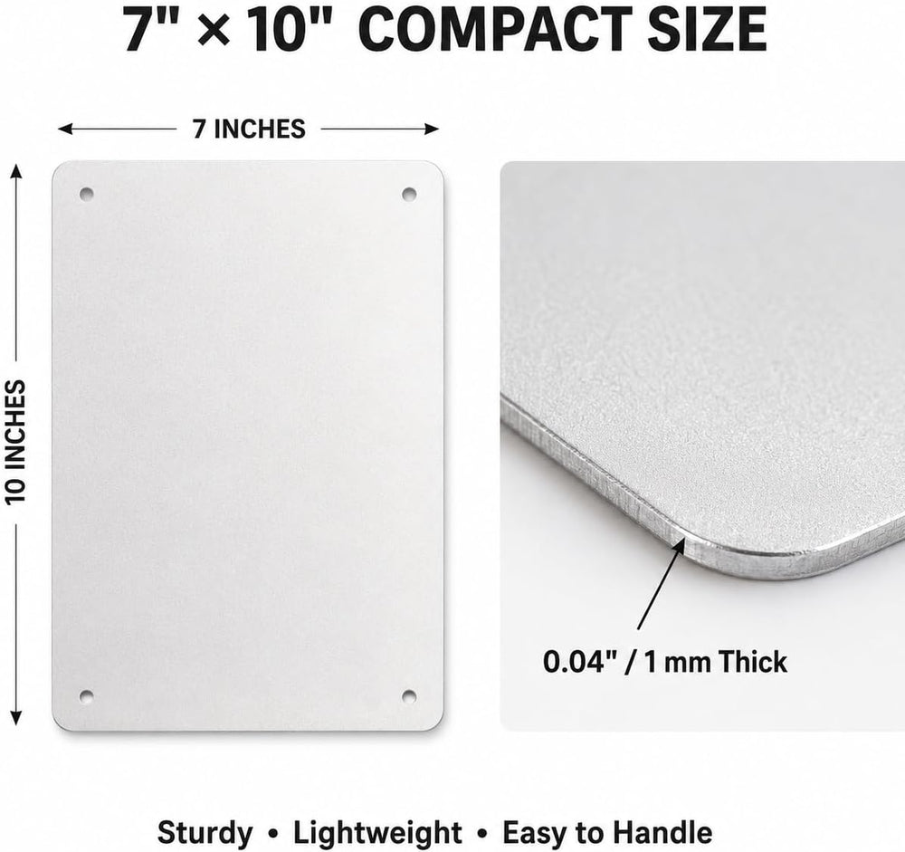 Blank Metal Sign, 7 x 10 Inch Aluminum Sign, Rust-Free Blank White Metal Sign...