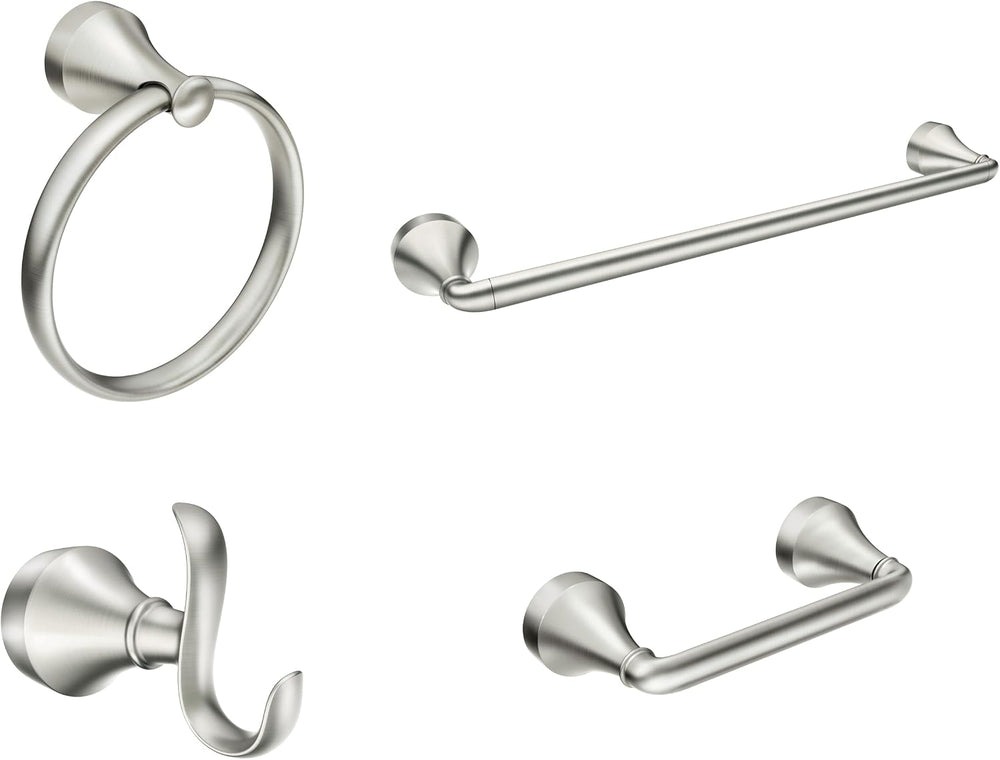 Moen Y1394BN Wellton 4-Piece Bathroom Accessory Set, Brushed Nickel, Includes...