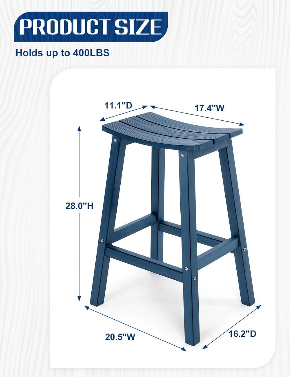 Weatherproof Bar Stools Set of 2, 28" Height Outdoor Bar Stools