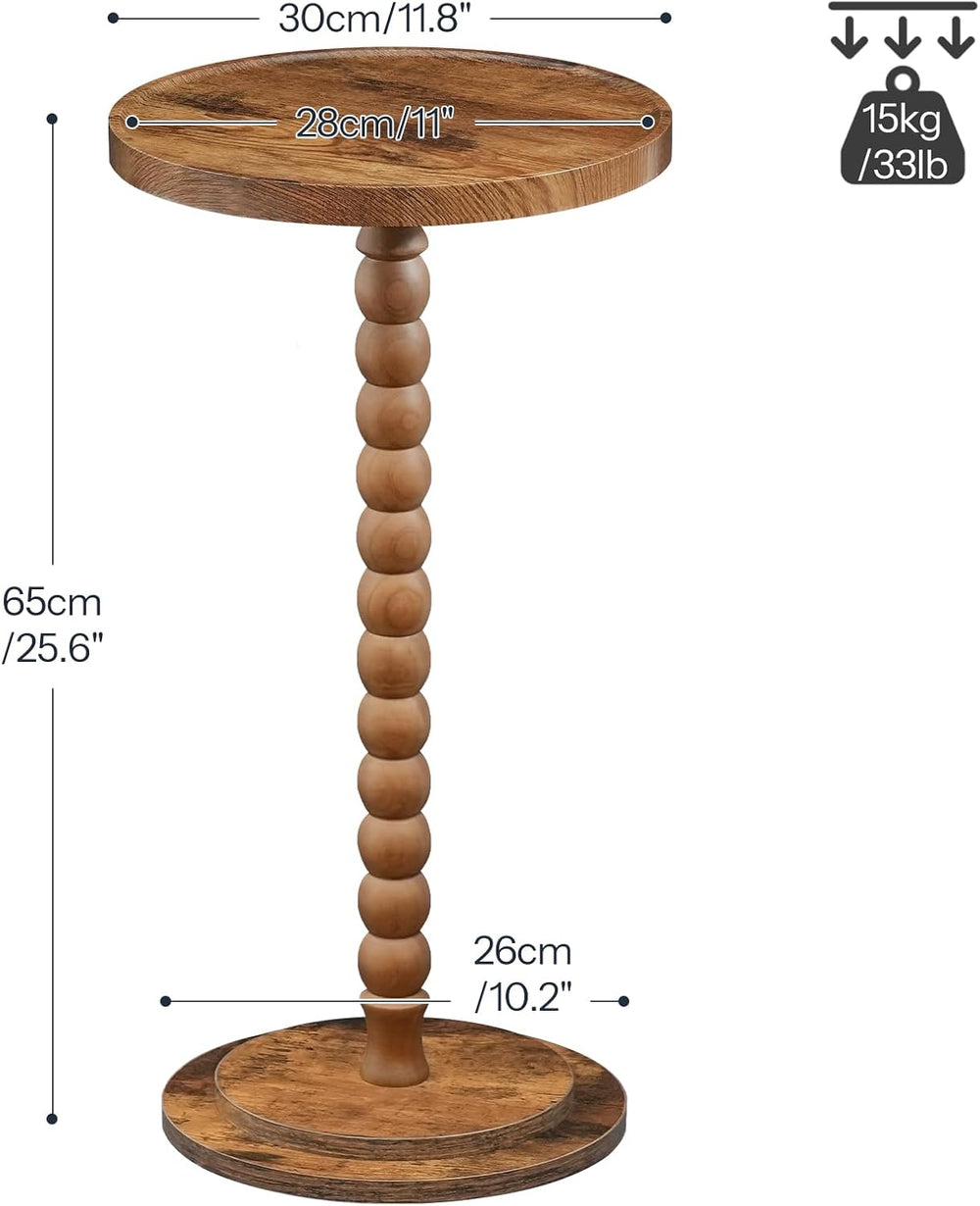 HOOBRO Small Round Side Tables, Set of 2, Drink Tables, Wooden End Tables