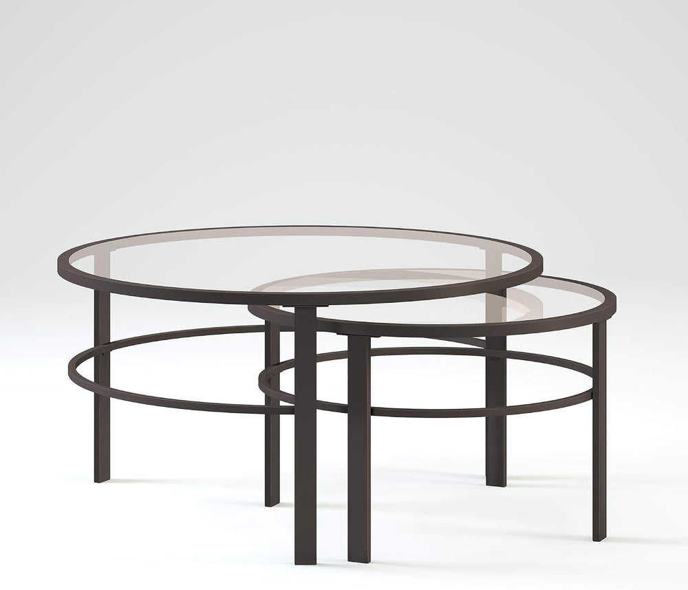 Henn&Hart 36" Modern Coffee Table, Black