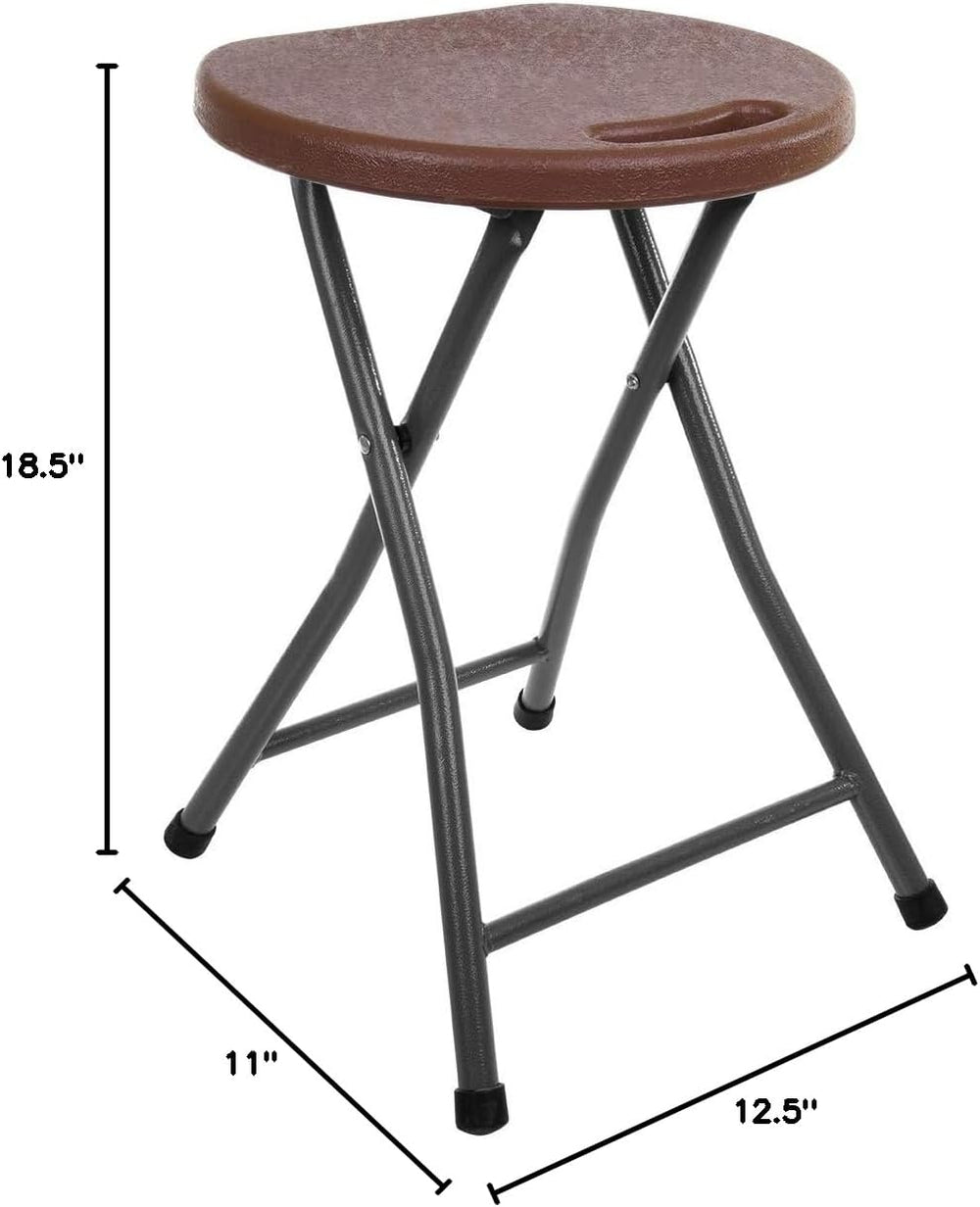 Mintra Metal Folding Stools, Heavy-Duty Backless Portable Chairs for Adults, ...