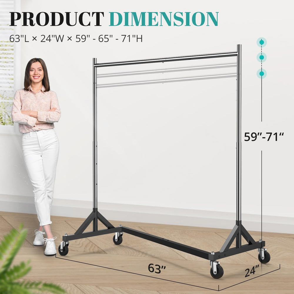 HOKEEPER Z Racks for Clothing Load 500LBS Height Adjustable