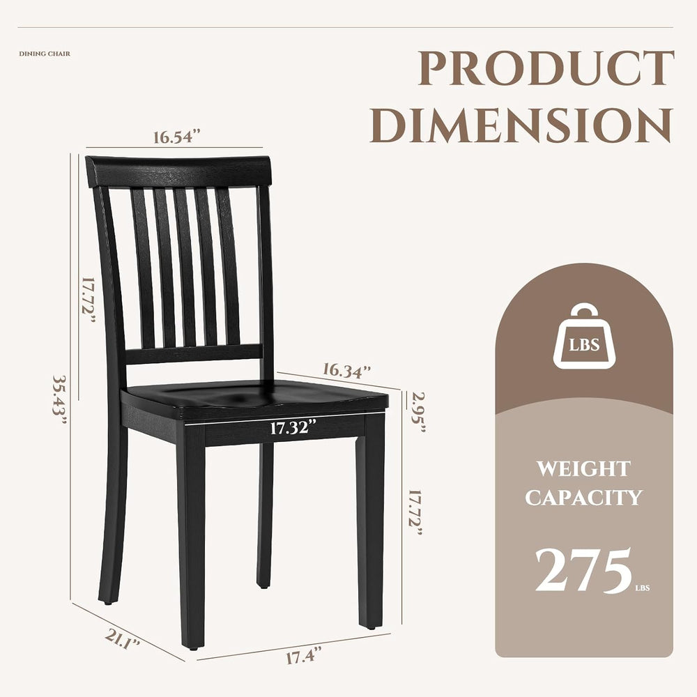 COLAMY Wooden Dining Chairs Set of 6, Solid Rubberwood Kitchen & Dining R...