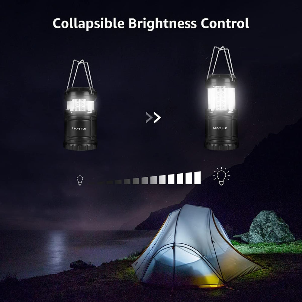 Lepro LED Camping Lanterns, 4 Pack, Collapsible, IPX4 Water Resistant