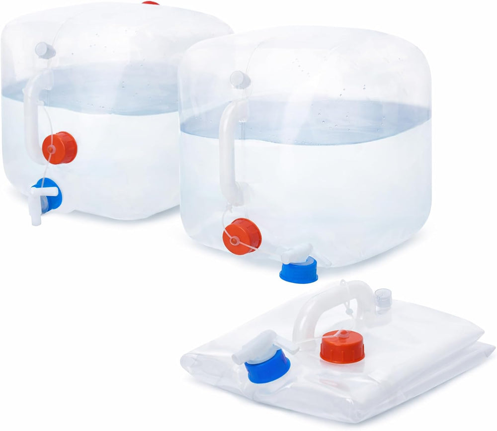 BPA Free Collapsible Water Container Jug with Spigot, 2-Pack 5.3 Gallon