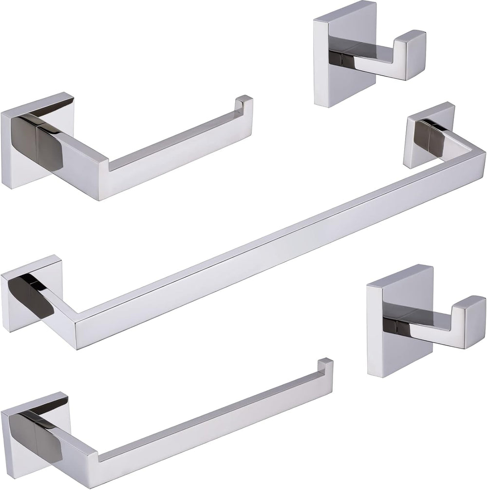 TRUSTMI Chrome 5-Piece Bathroom Hardware Set Wall Mount