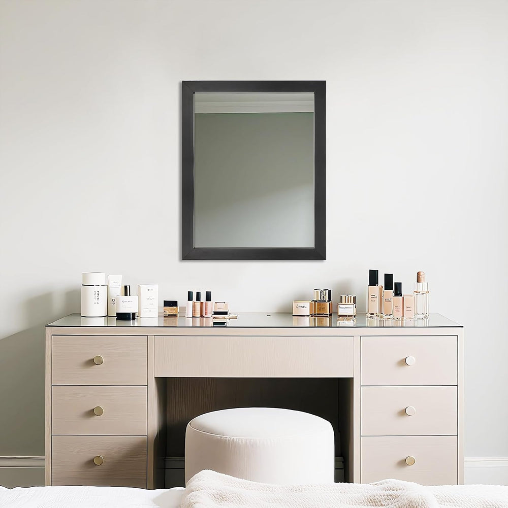 Rectangular Wall Mirror 20x16 Inch Bathroom Mirror for Over Sink, Black