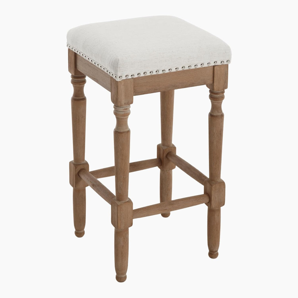 26" Backless Bar Stools Set of 4 for Kitchen Island, Farmhouse Wooden Co...