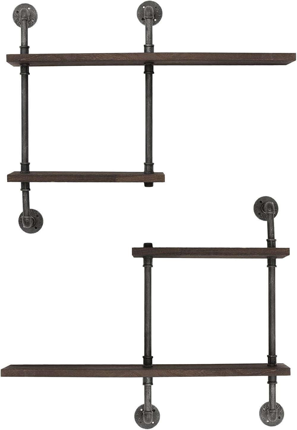 Industrial Pipe Shelving Wall Mounted, Rustic Floating Shelves Wall Shelf Uni...