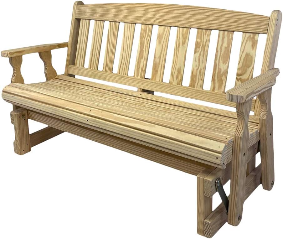 Amish Casual Heavy Duty 800 Lb Mission Pressure Treated Porch Glider (4 Foot,...
