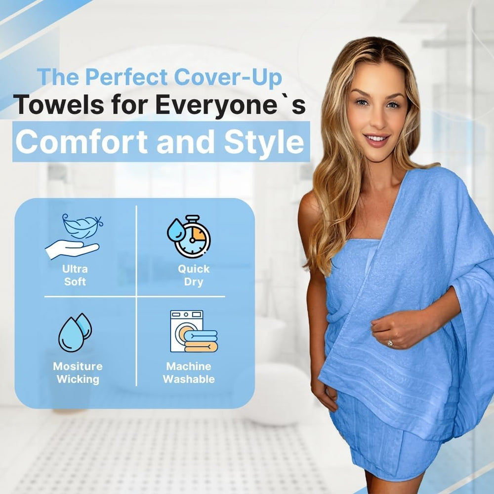Infinitee Xclusives 100% Ring-Spun Cotton Bath Towels for Bathroom - Pack 2
