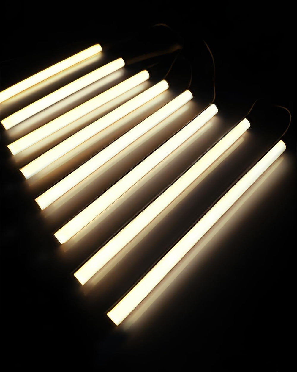 Cefrank Under Cabinet Lighting, 8-Pack 12in Linkable V-Shape LED Bars 3000K