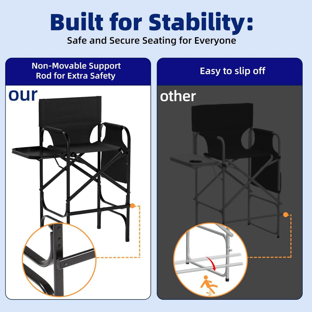 Folding Makeup Chair with Folding Tabletop Storage Bags for Makeup Artists