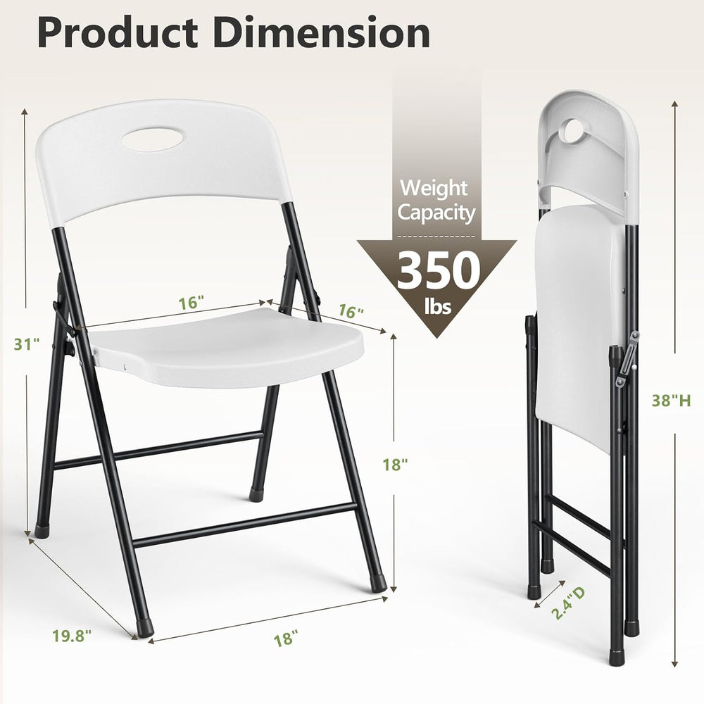 Folding Chairs 4 Pack, Outdoor Folding Chairs for Outside Indoor, Portable 35...
