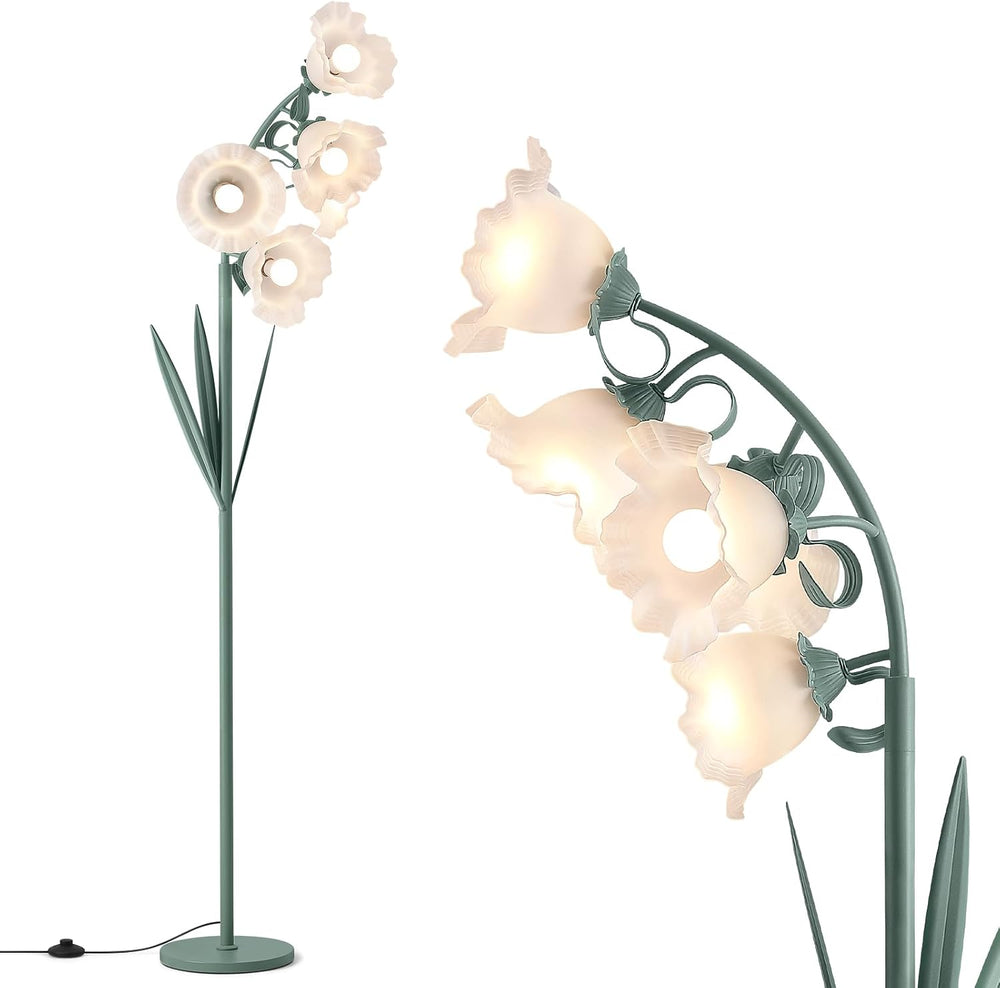 5-Light Flower Floor Lamp, 3-Color Floral Standing Lamp for Living Room