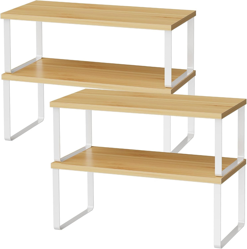 OGEMXU Cabinet Shelf Organizers, 15.7 inches Large Kitchen Counter Shelf, Set...