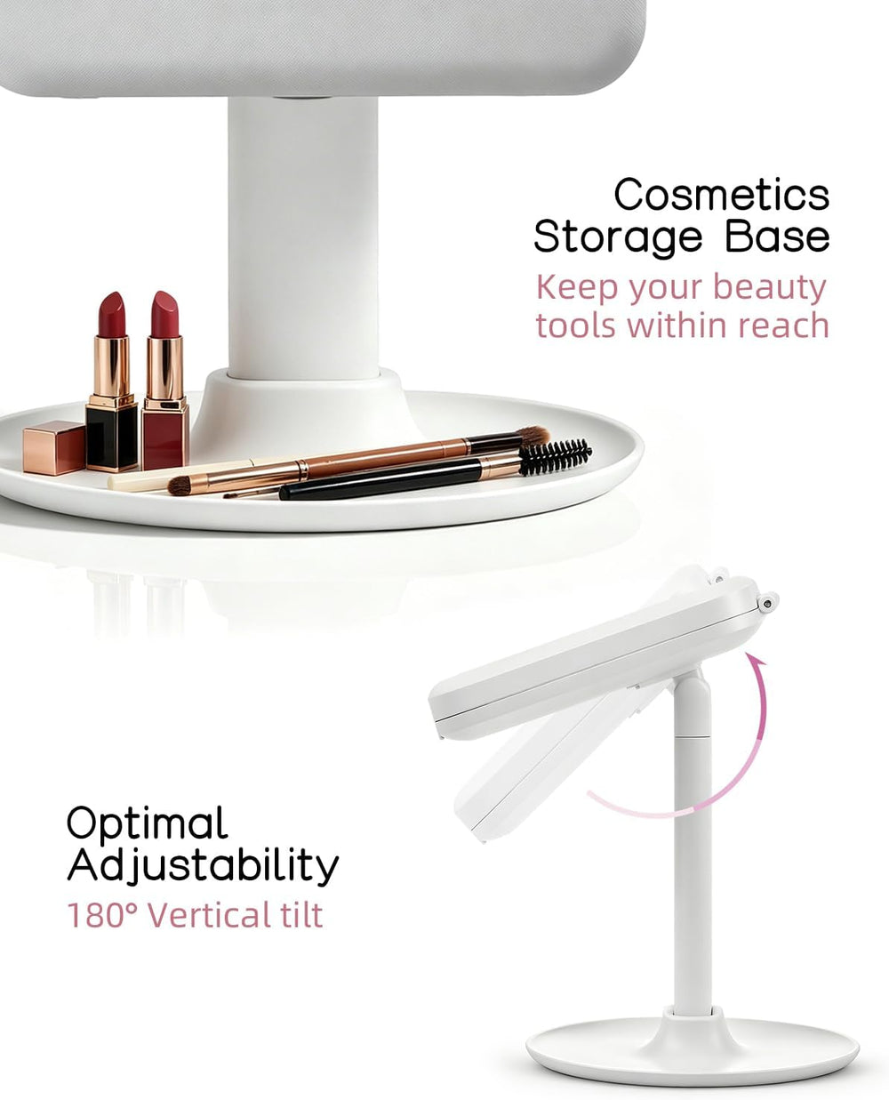 Vanity Makeup Mirror with Lights, Large Lighted 10X & 40X Magnifying Mirror