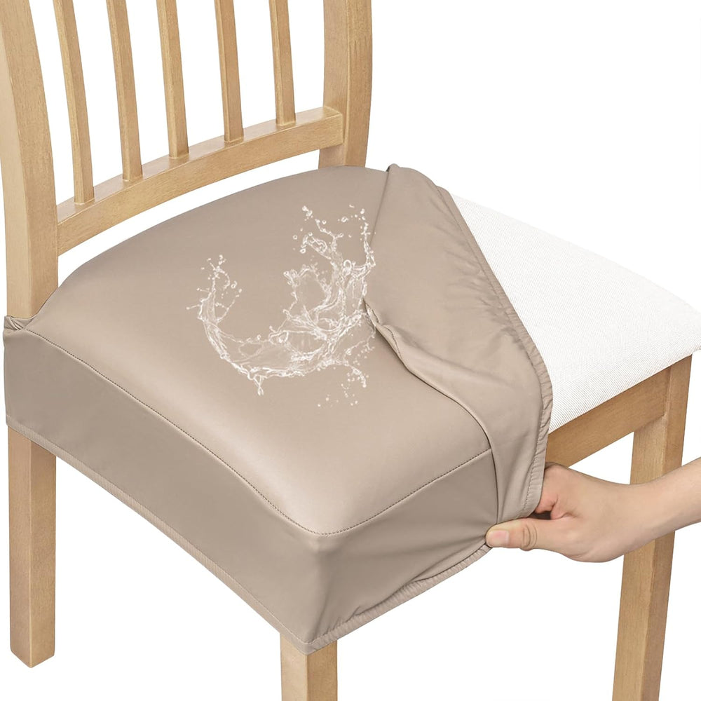 Smiry Waterproof Pu Leather Seat Covers for Dining Room Chairs Set of 8