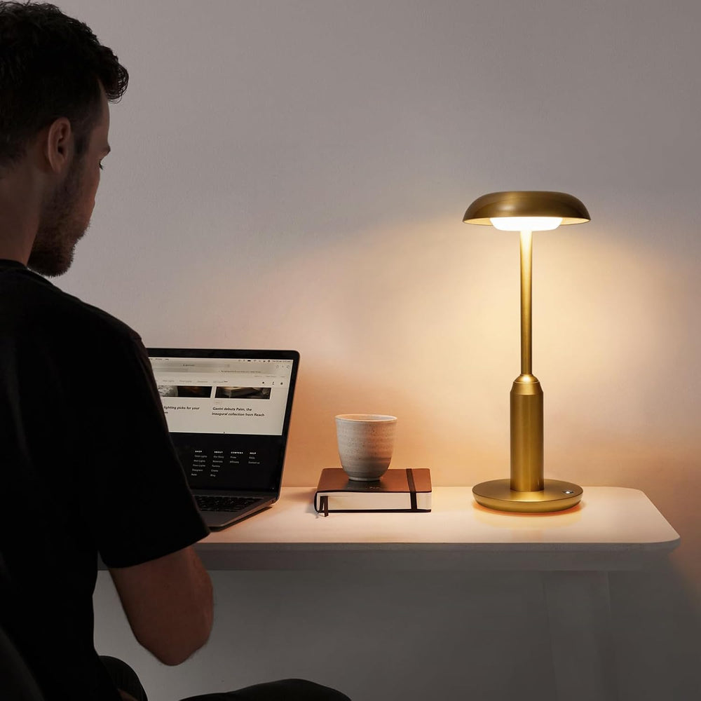 2 Pack Cordless Table Lamp, Rechargeable Table Light,Gold