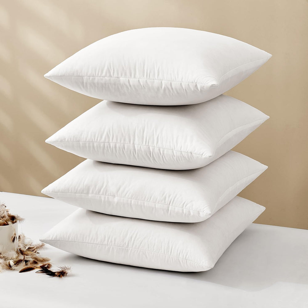 MIULEE 18x18 Pillow Inserts, Set of 4 Feather Down Throw Pillows