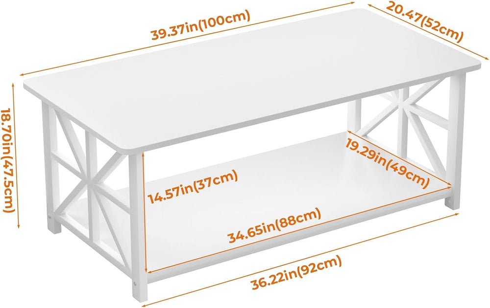 GreenForest Coffee Table for Living Room with Round Corners
