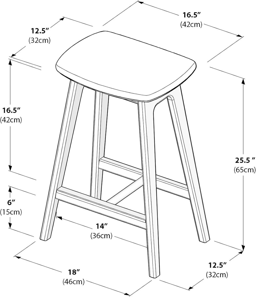 Plank+Beam Beryl Bar Stool, Upholstered, Set of 2, Pecan/Toffee