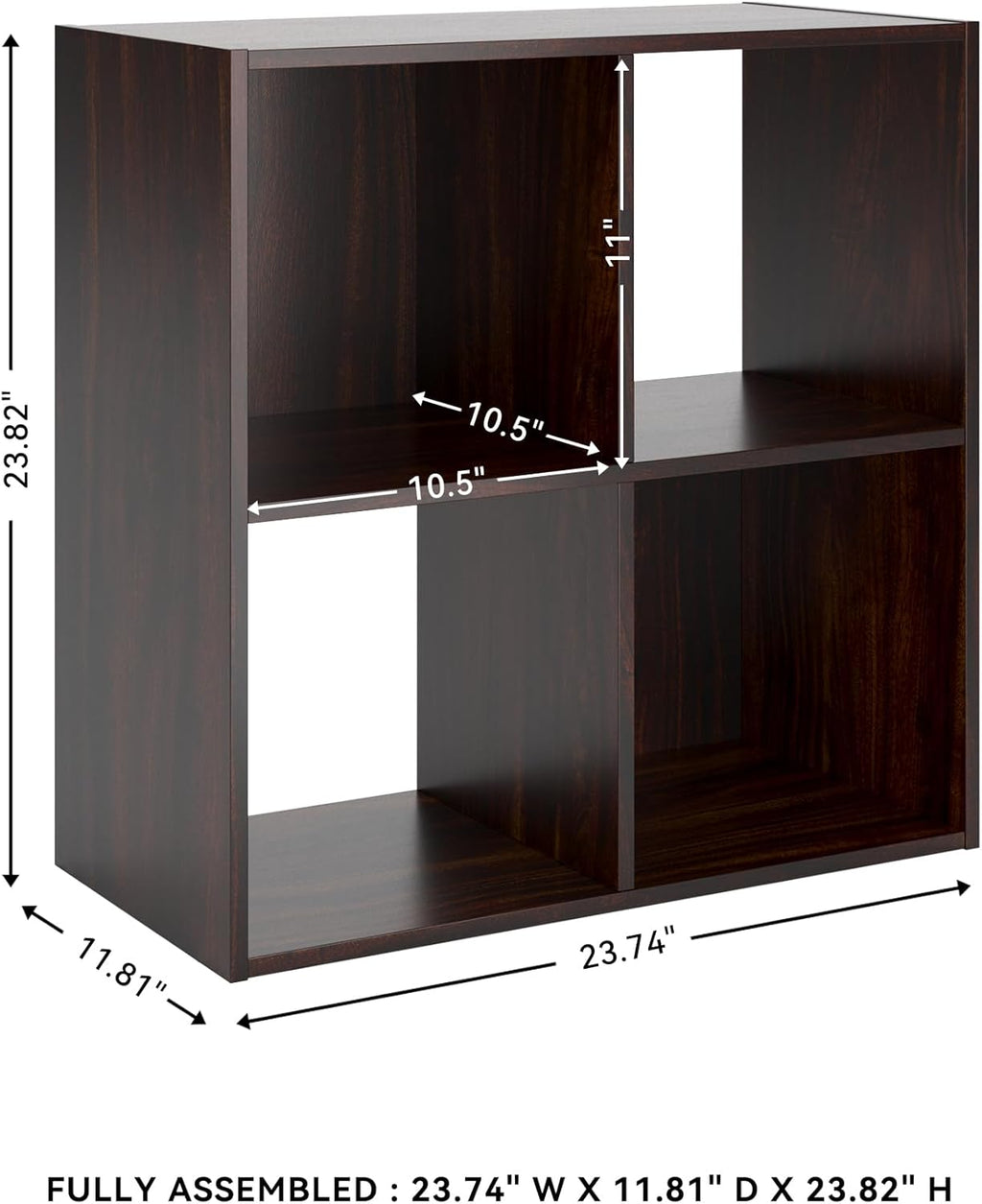Signature Design by Ashley Glosmount 4 Cube Storage Organizer or Bookcase, Cherry & Light Brown