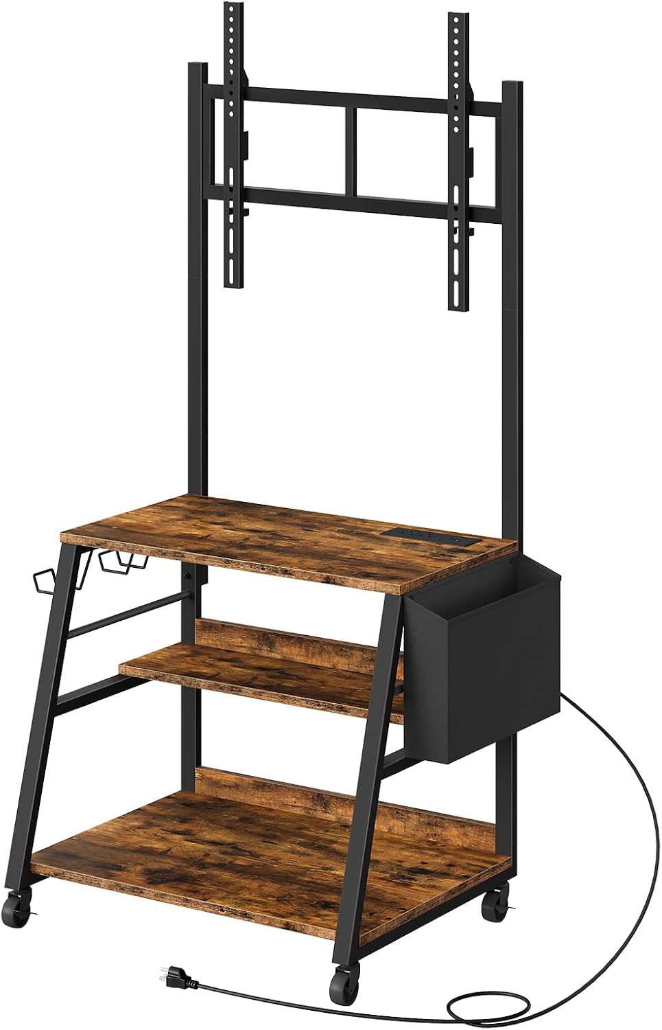 CHOEZON Rolling TV Stand with Mount and Storage, for up to 75 inch TVs