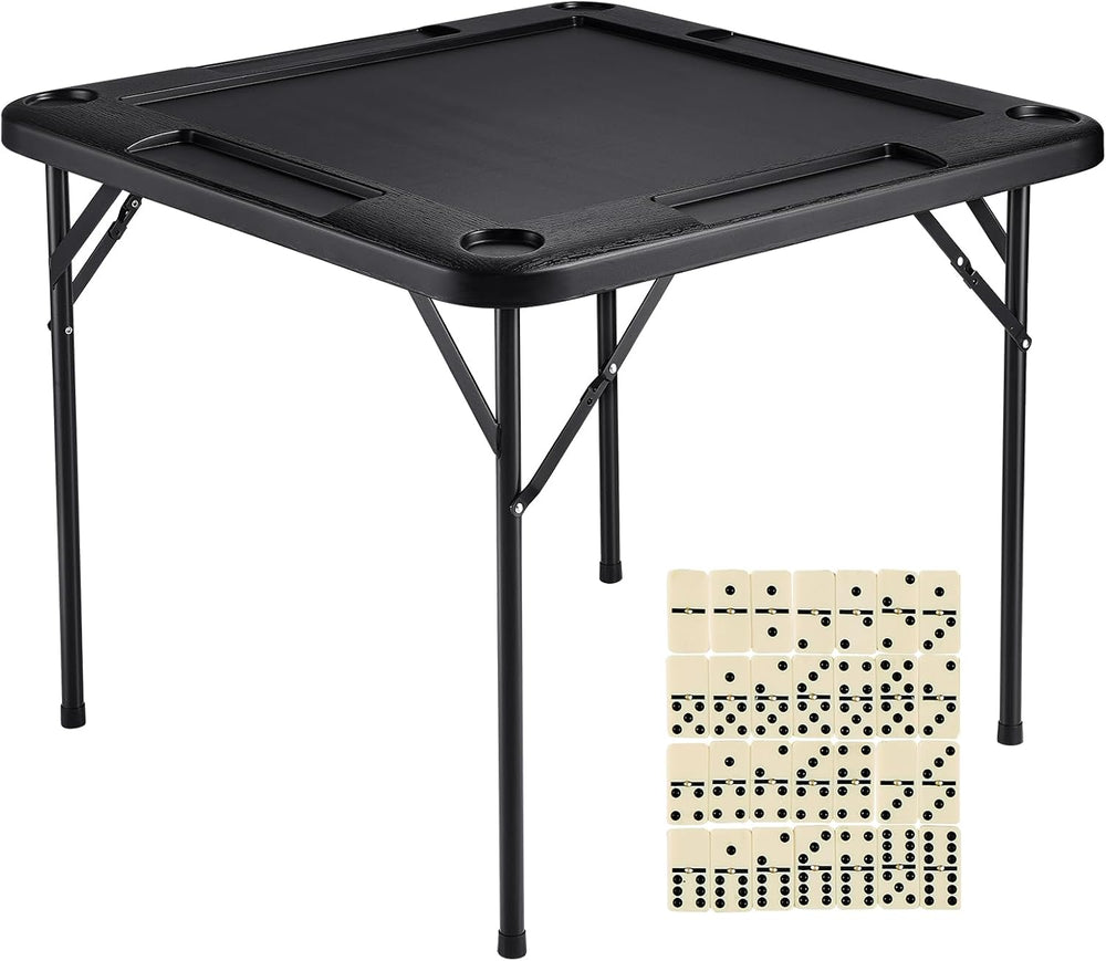 VEVOR Folding Card Table Square 4 Player Mahjong Domino Game Set