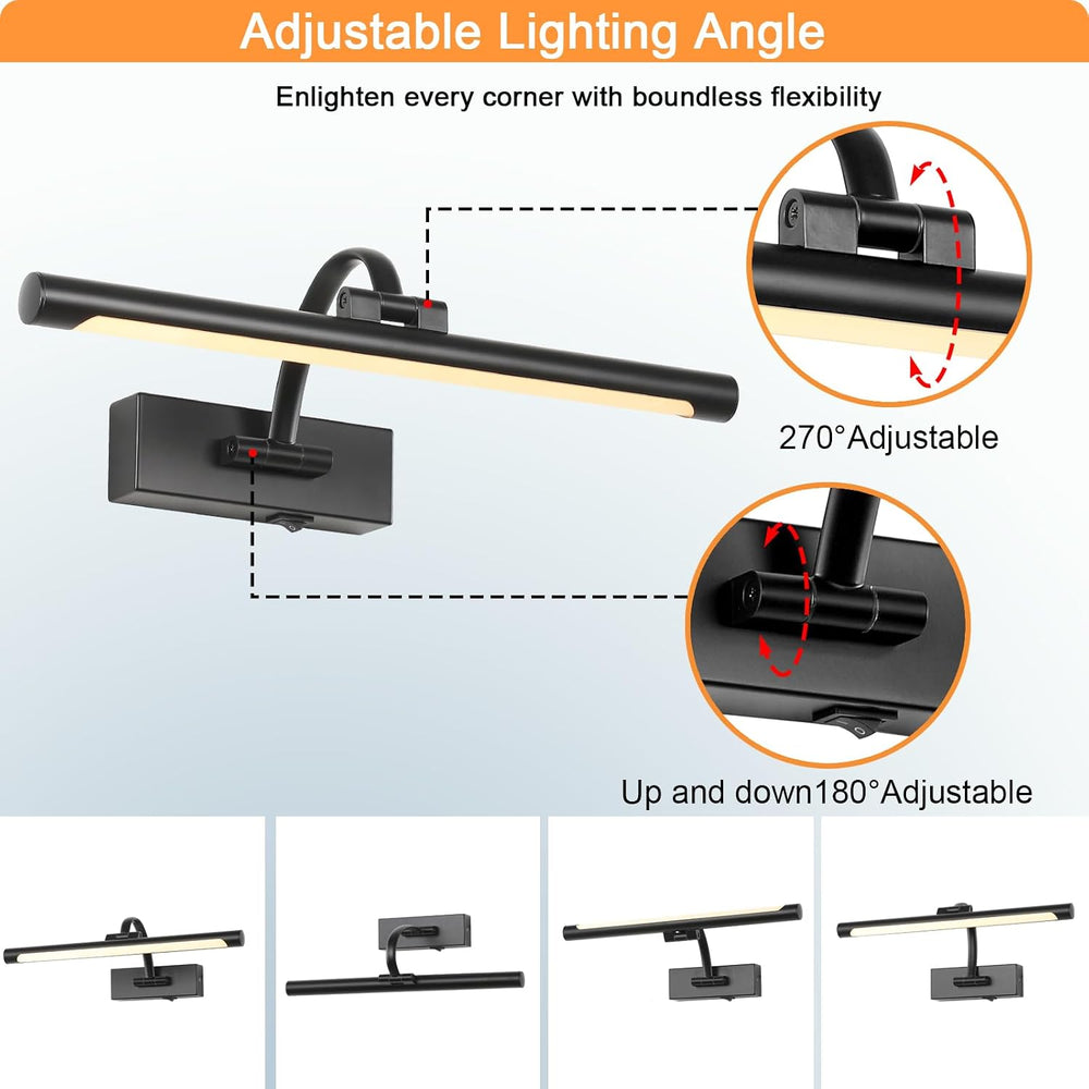 Tassuowell Wireless Battery Operated Picture Light,Rechargeable Wall Light wi...