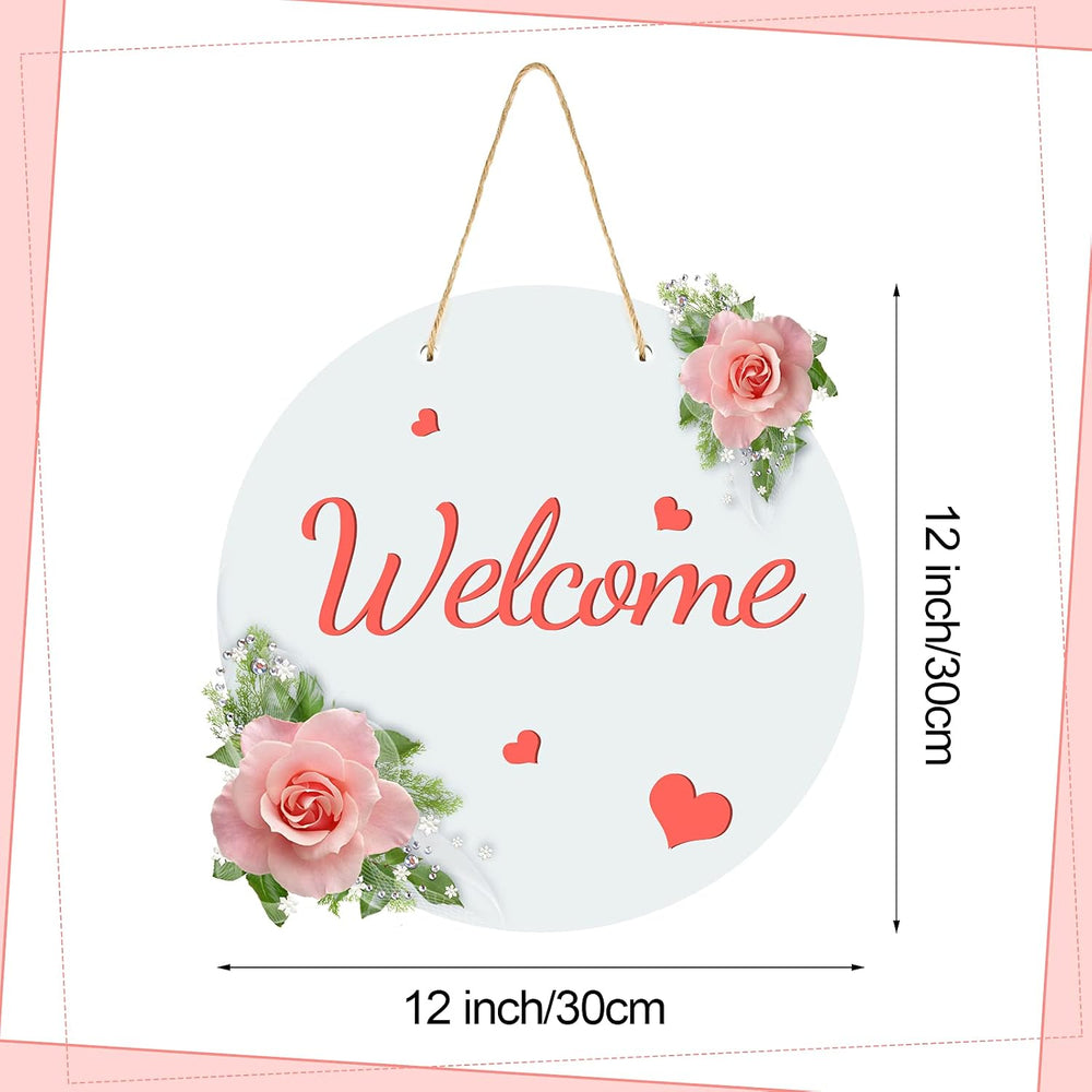 Jetec Sublimation 12 Inch DIY Door Decor Sublimation Blank Wooden Hanger Welc...