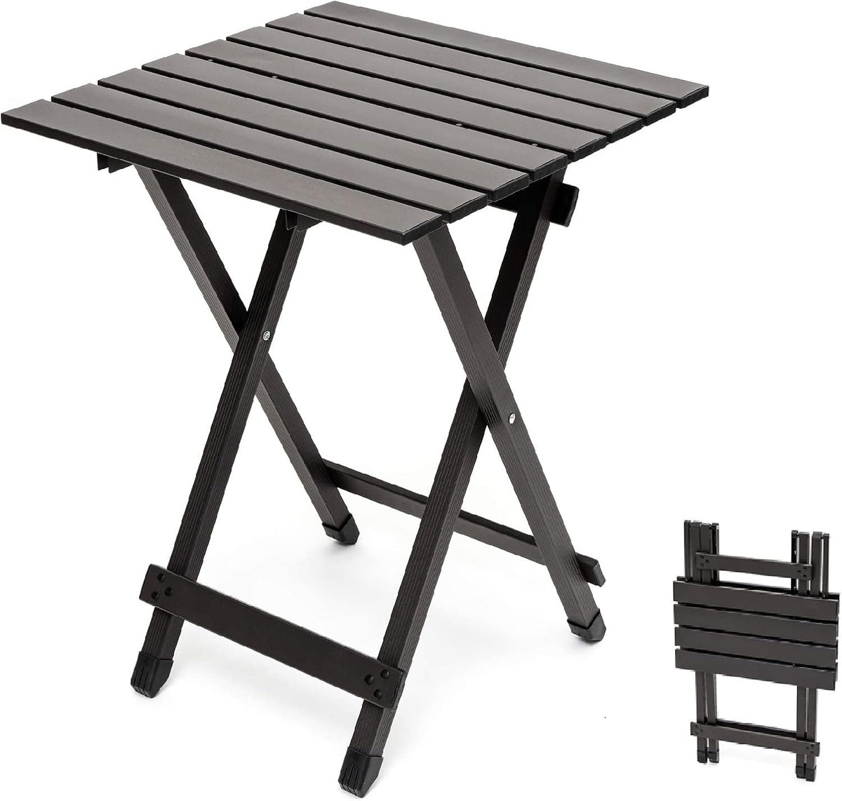 SUNNYFEEL Folding Camping Table - Lightweight Aluminum Portable Picnic Table for Cooking, Beach, Hiking, Travel, Fishing, BBQ, Indoor Outdoor Small Foldable Camp Tables