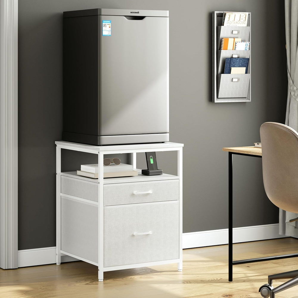 Herture Mini Fridge Stand with 3 Storage, Small Refrigerator Stand for Dorm