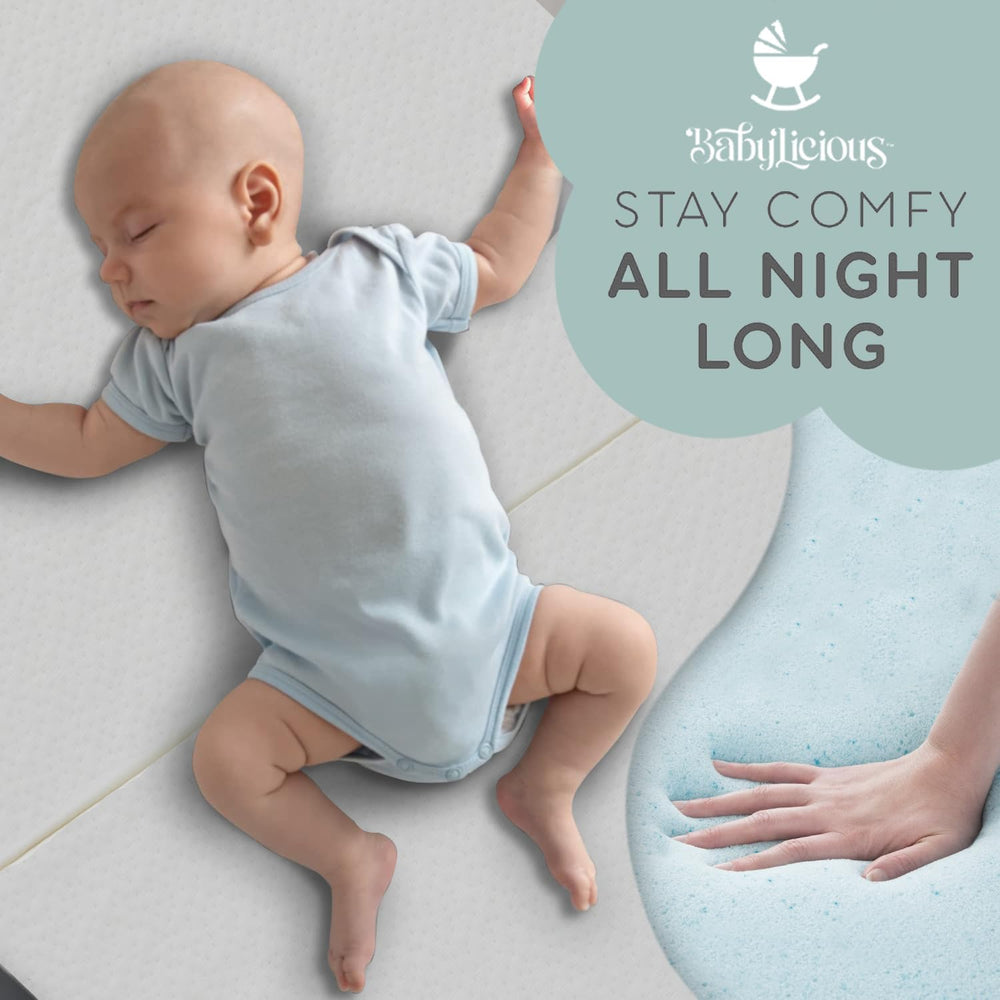 Pack and Play Mattress Topper | 38" x 26" Trifold Soft Foam Plain W...