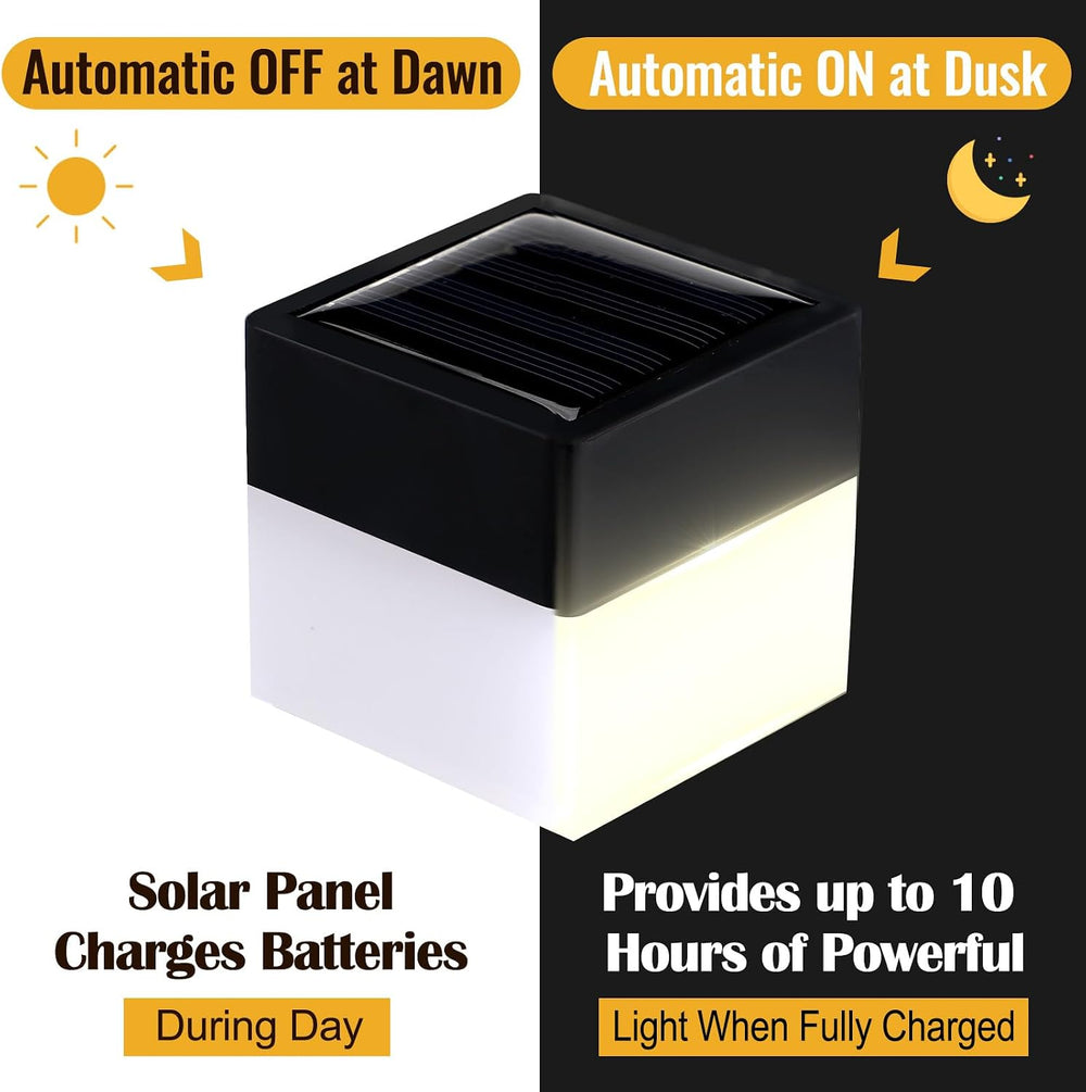 Hicarer 12 Pack Solar Fence Post Cap Light 2 x 2 Solar Light,Warm Yellow