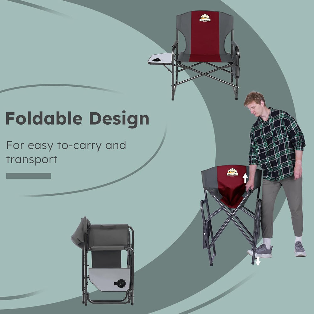 Colegence Oversized Camping Chair, 600-lb Capacity, Heavy-Duty Steel Frame