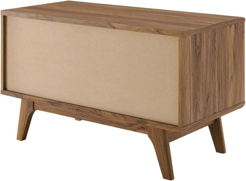 Modway Render Mid-Century Modern 37" Vinyl Record Display Stand in Walnut