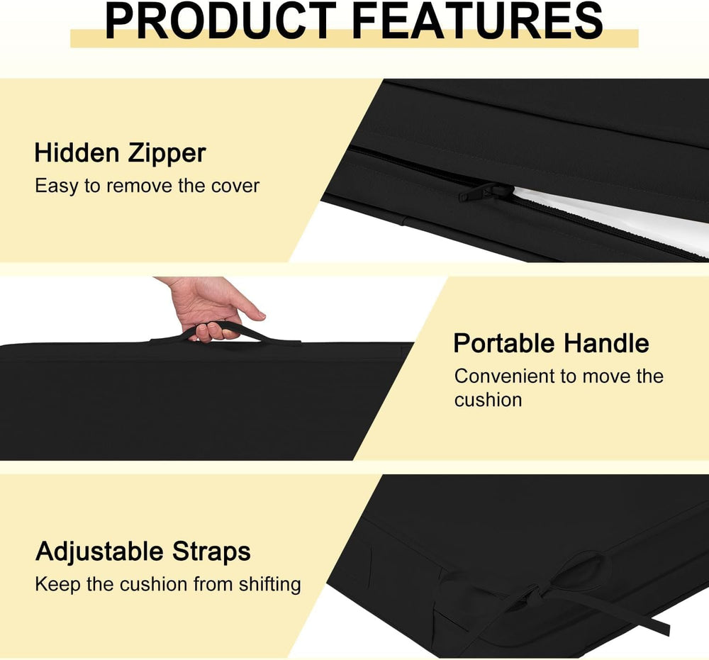 downluxe Waterproof Outdoor Chair Cushions for Patio Furniture, 22" x 22...